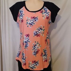 Ultra flirt floral print tee shirt, NEW